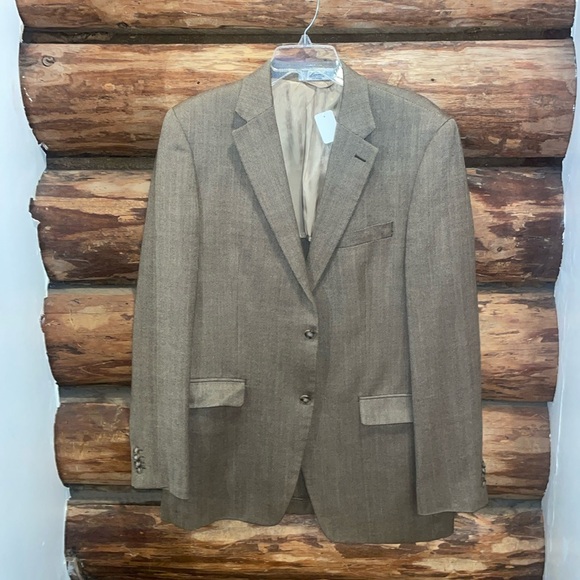 🤎Lauren Ralph Lauren 42L Wool Silk Linen Blazer